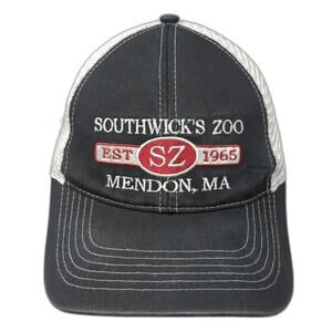 J Hats Trucker Hat Black White One Size Southwicks Zoo Mendon MA Snapback Hat
